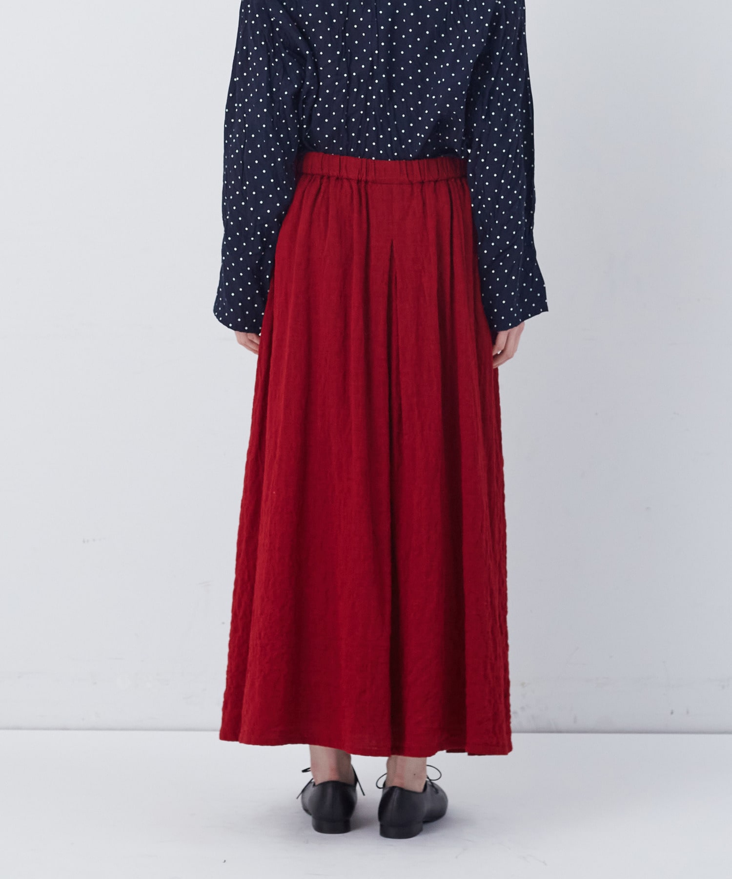 【congés payés】【FAVE】タックAラインスカート 詳細画像 ブラック系その他 30