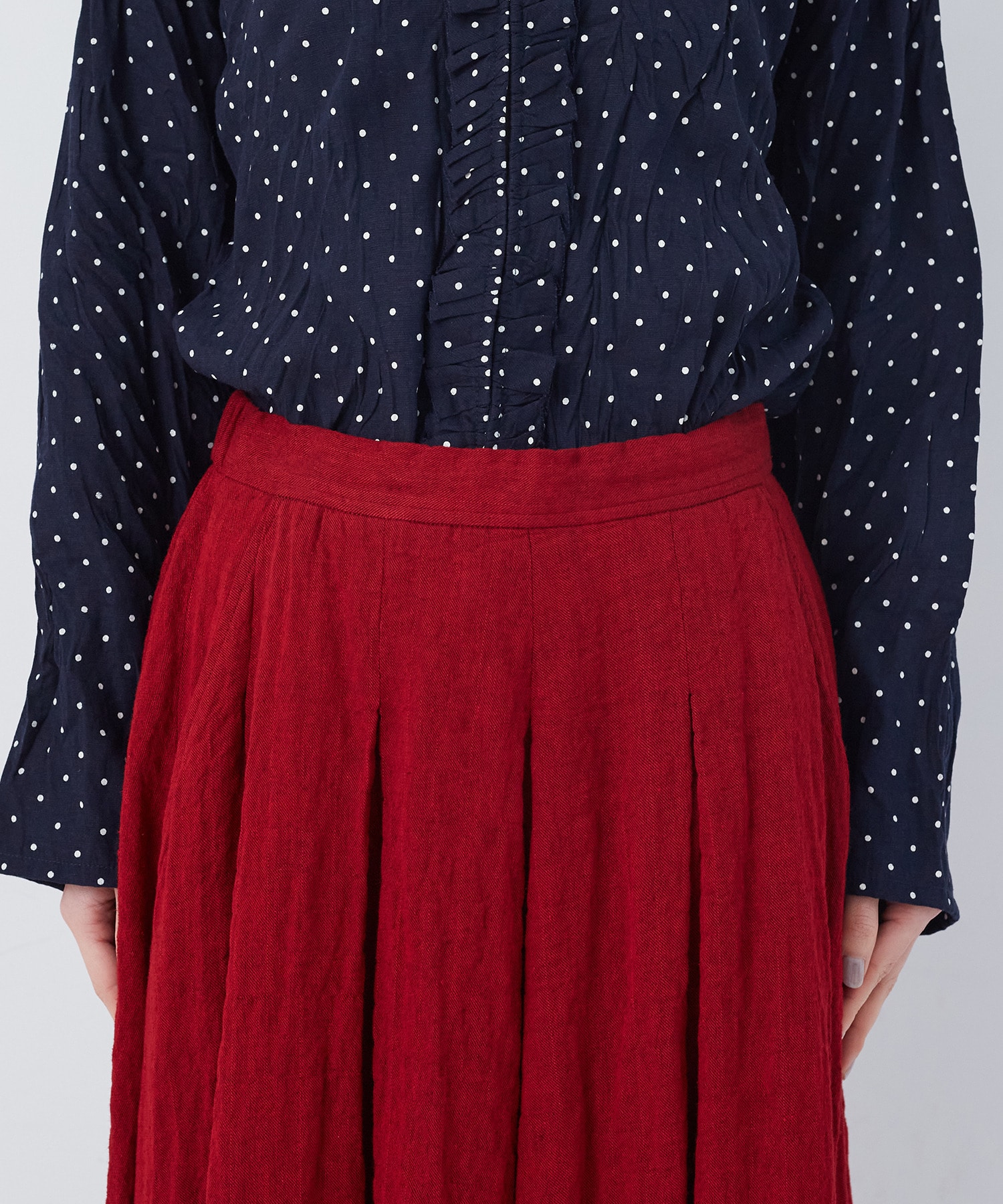 【congés payés】【FAVE】タックAラインスカート 詳細画像 ブラック系その他 31