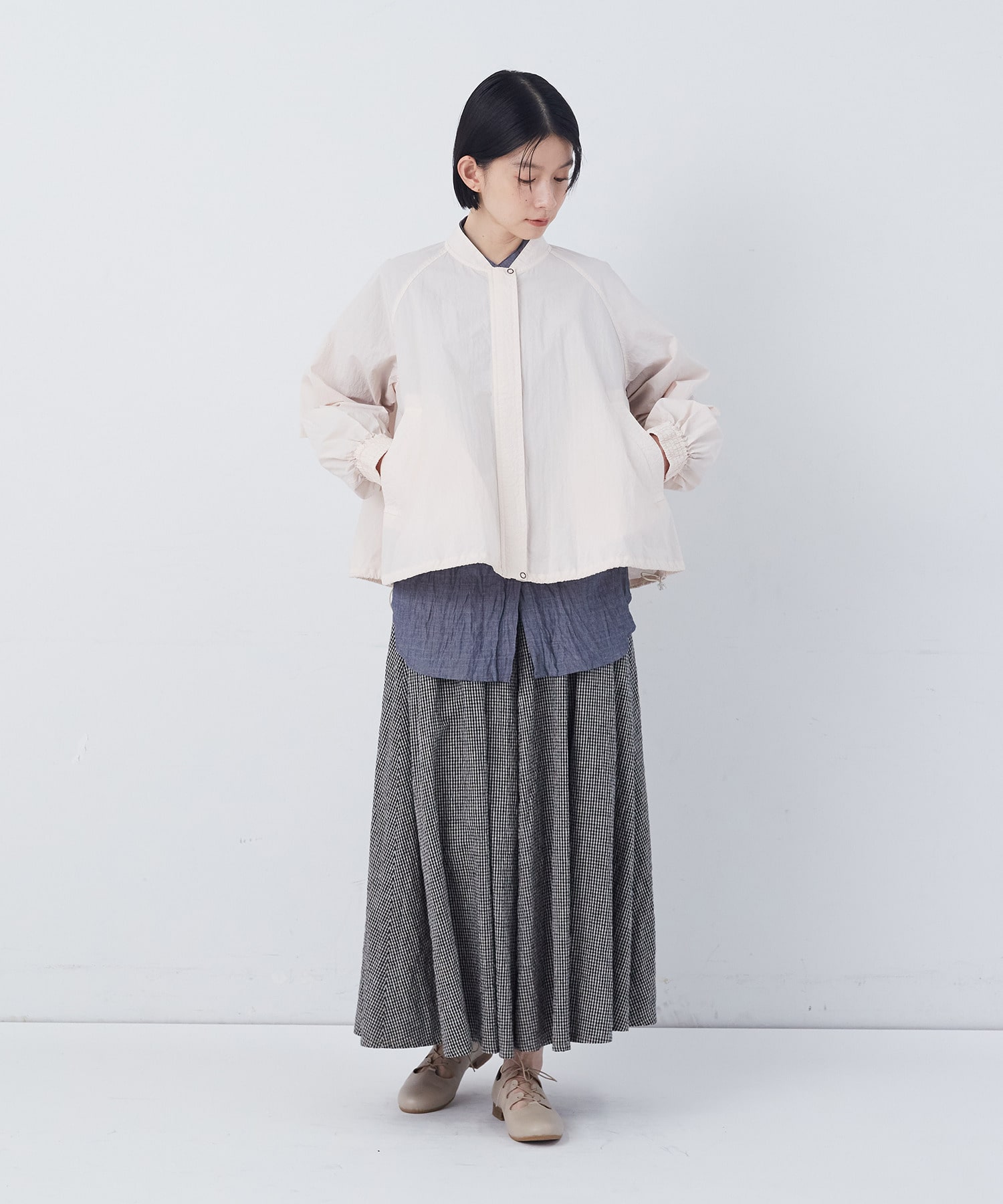 【congés payés】【FAVE】タックAラインスカート 詳細画像 ブラック系その他 4