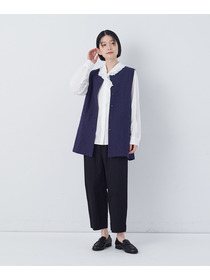 【congés payés】綿麻ツィードクルーネックベスト 詳細画像 グレー系その他 1