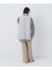 【congés payés】綿麻ツィードクルーネックベスト 詳細画像 グレー系その他 11