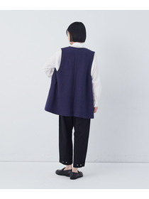 【congés payés】綿麻ツィードクルーネックベスト 詳細画像 グレー系その他 3