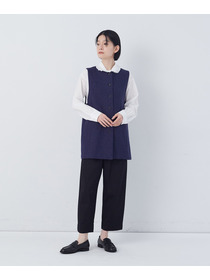 【congés payés】綿麻ツィードクルーネックベスト 詳細画像 グレー系その他 4