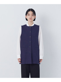 【congés payés】綿麻ツィードクルーネックベスト 詳細画像 グレー系その他 6