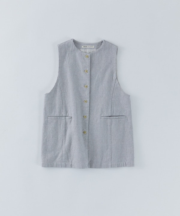 綿麻ツィードクルーネックベスト綿麻ツィードクルーネックベスト