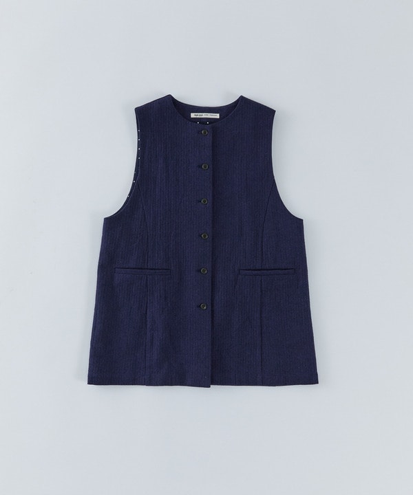 【congés payés】綿麻ツィードクルーネックベスト