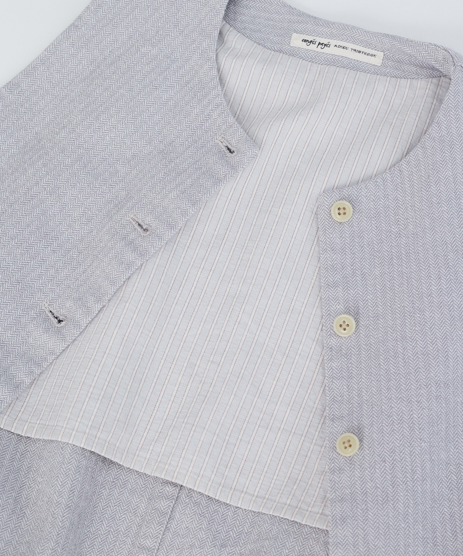 【congés payés】綿麻ツィードクルーネックベスト 詳細画像 グレー系その他 22