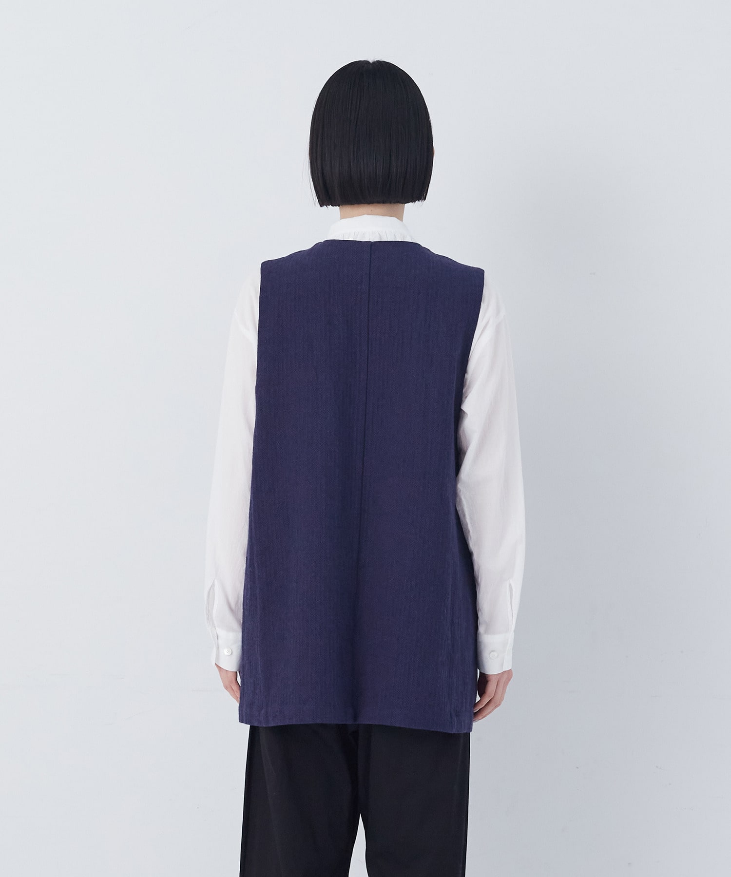 【congés payés】綿麻ツィードクルーネックベスト 詳細画像 グレー系その他 8