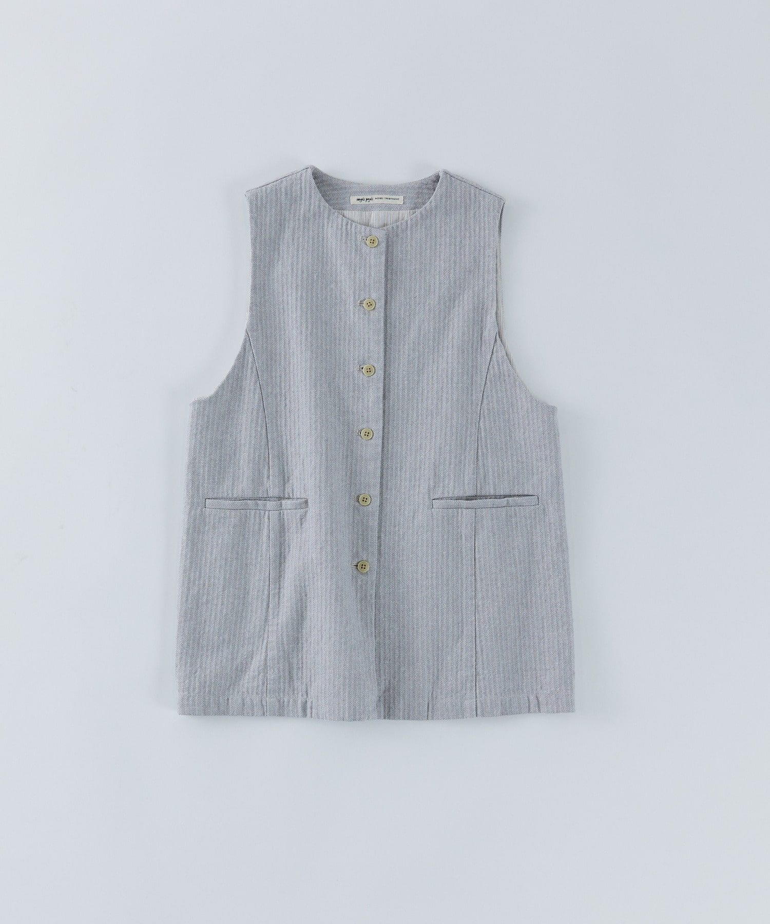 【congés payés】綿麻ツィードクルーネックベスト 詳細画像 グレー系その他 1