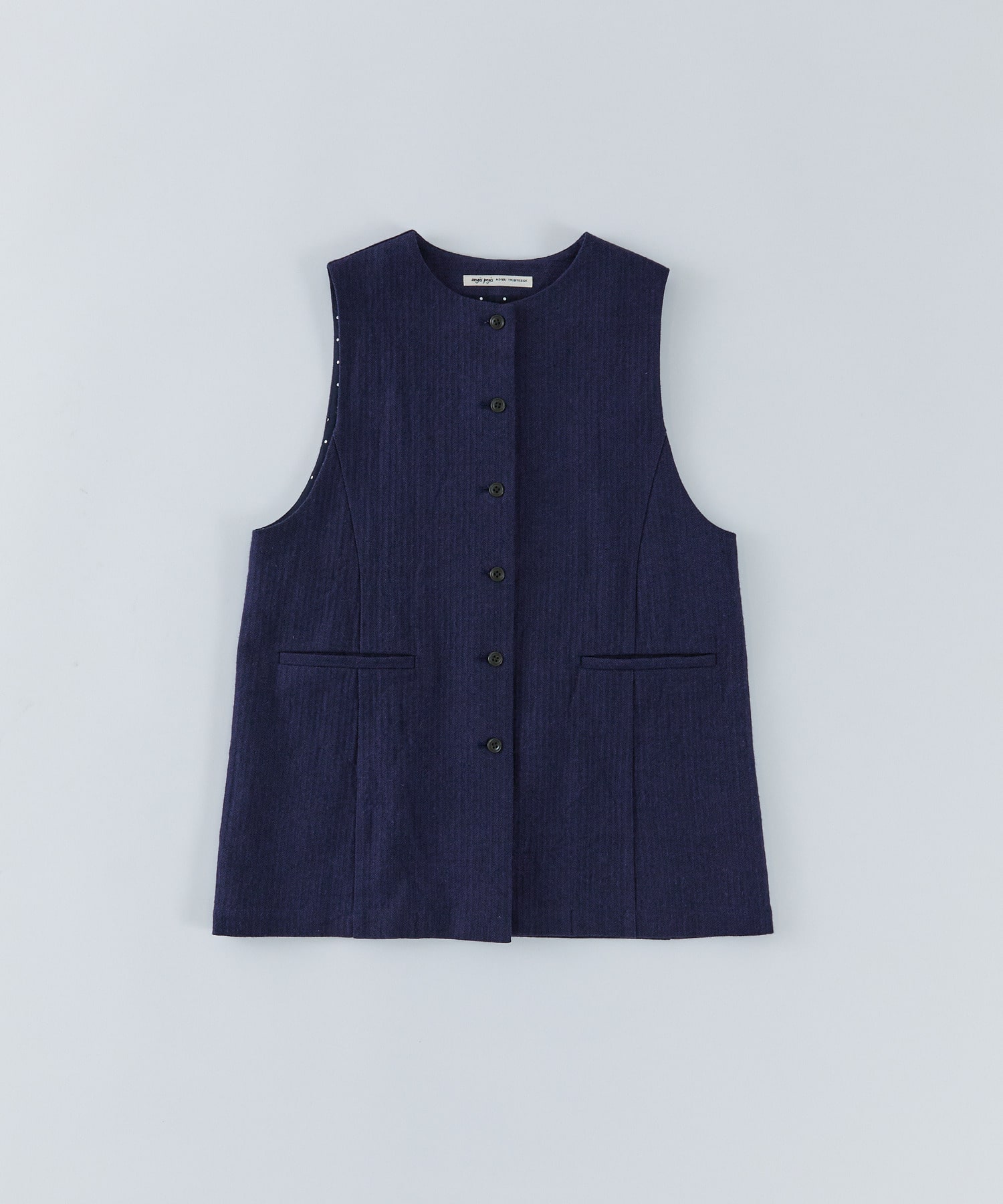 【congés payés】綿麻ツィードクルーネックベスト 詳細画像 ブルー系その他 1