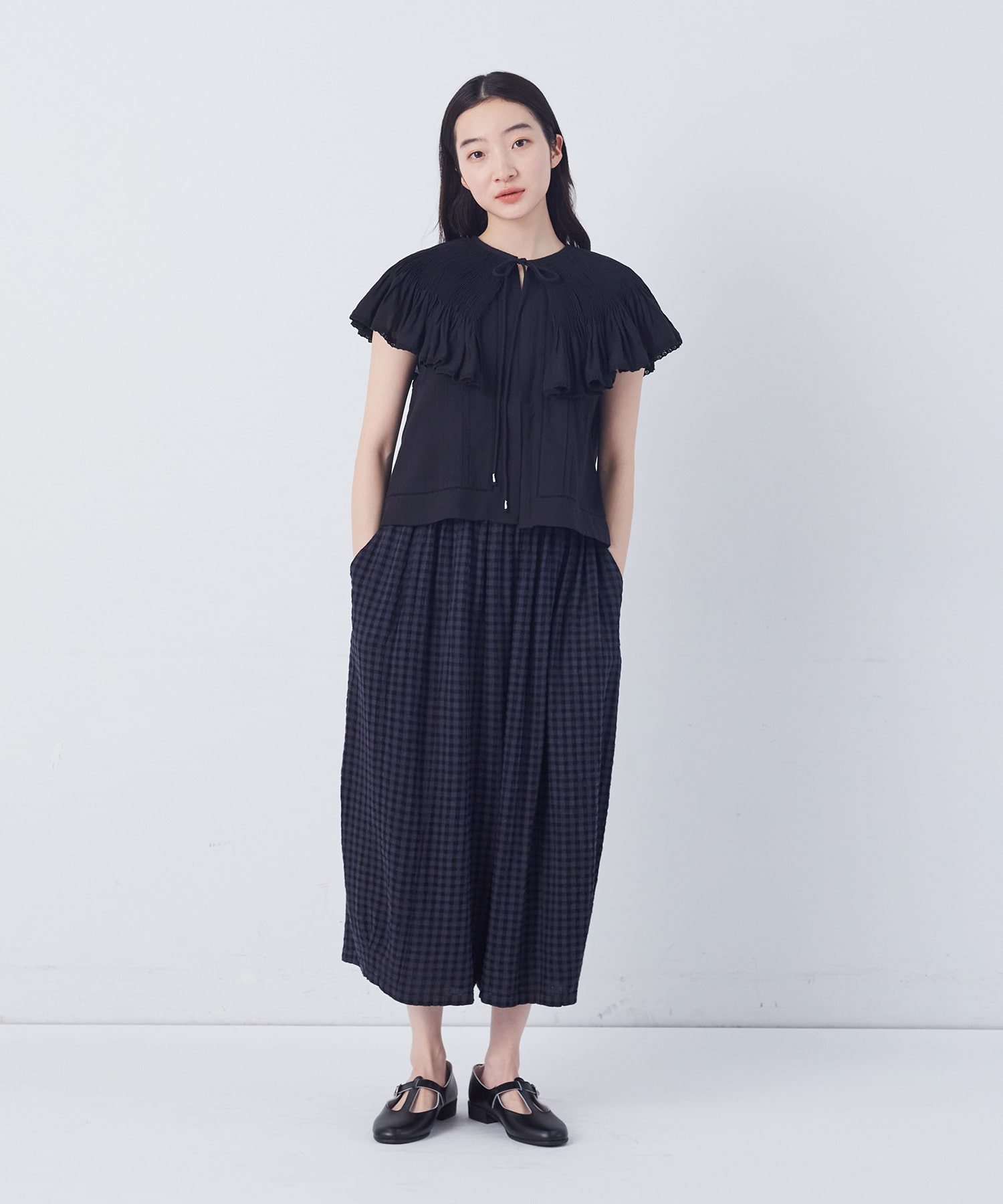 【congés payés】モスリンハンドタックカラージレ 詳細画像 オフホワイト 1