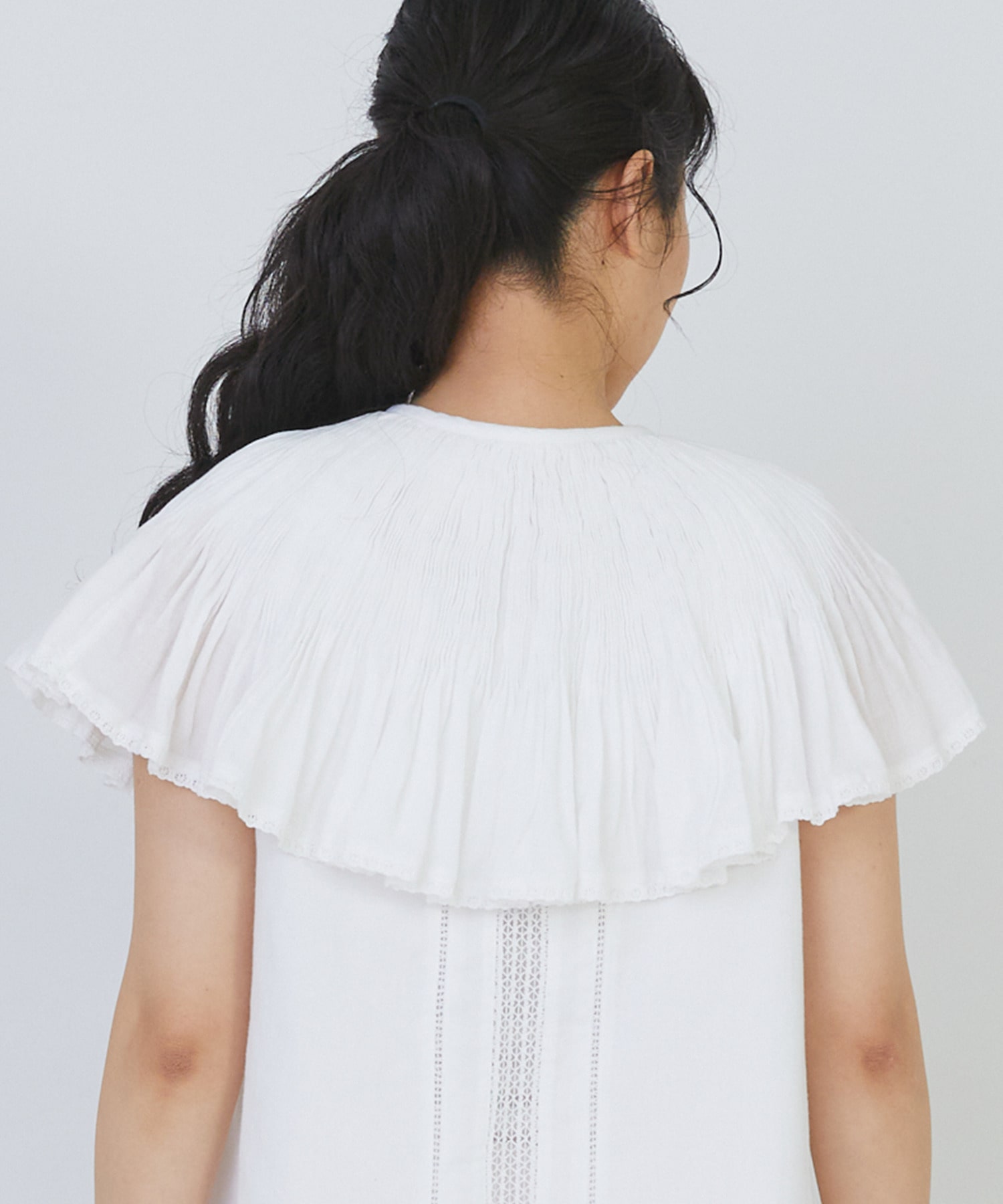 【congés payés】モスリンハンドタックカラージレ 詳細画像 オフホワイト 16