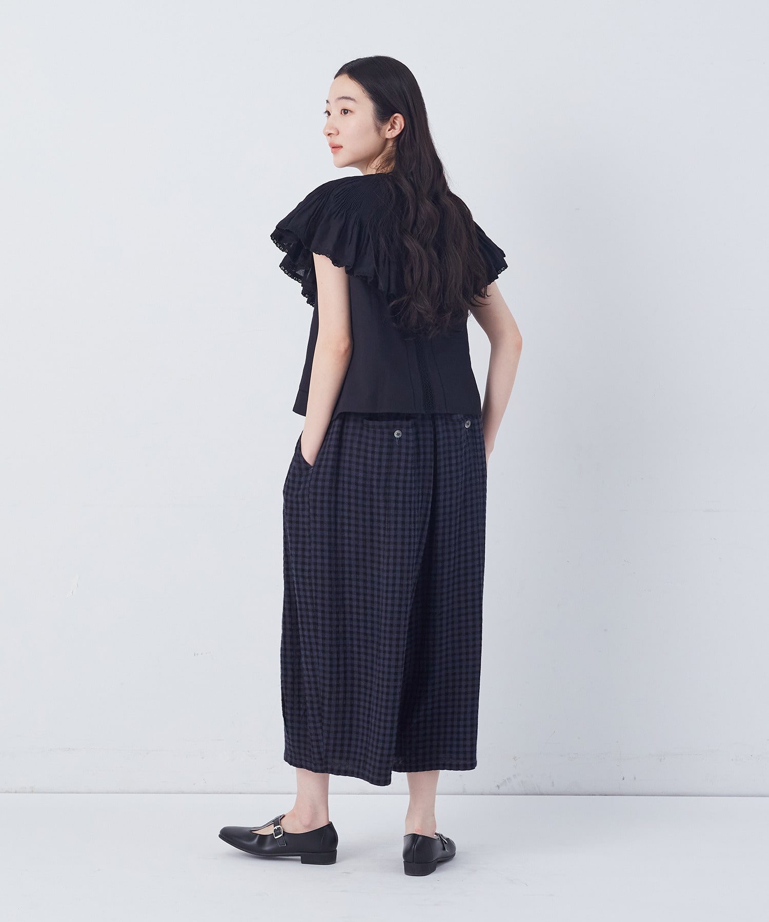 【congés payés】モスリンハンドタックカラージレ 詳細画像 オフホワイト 3