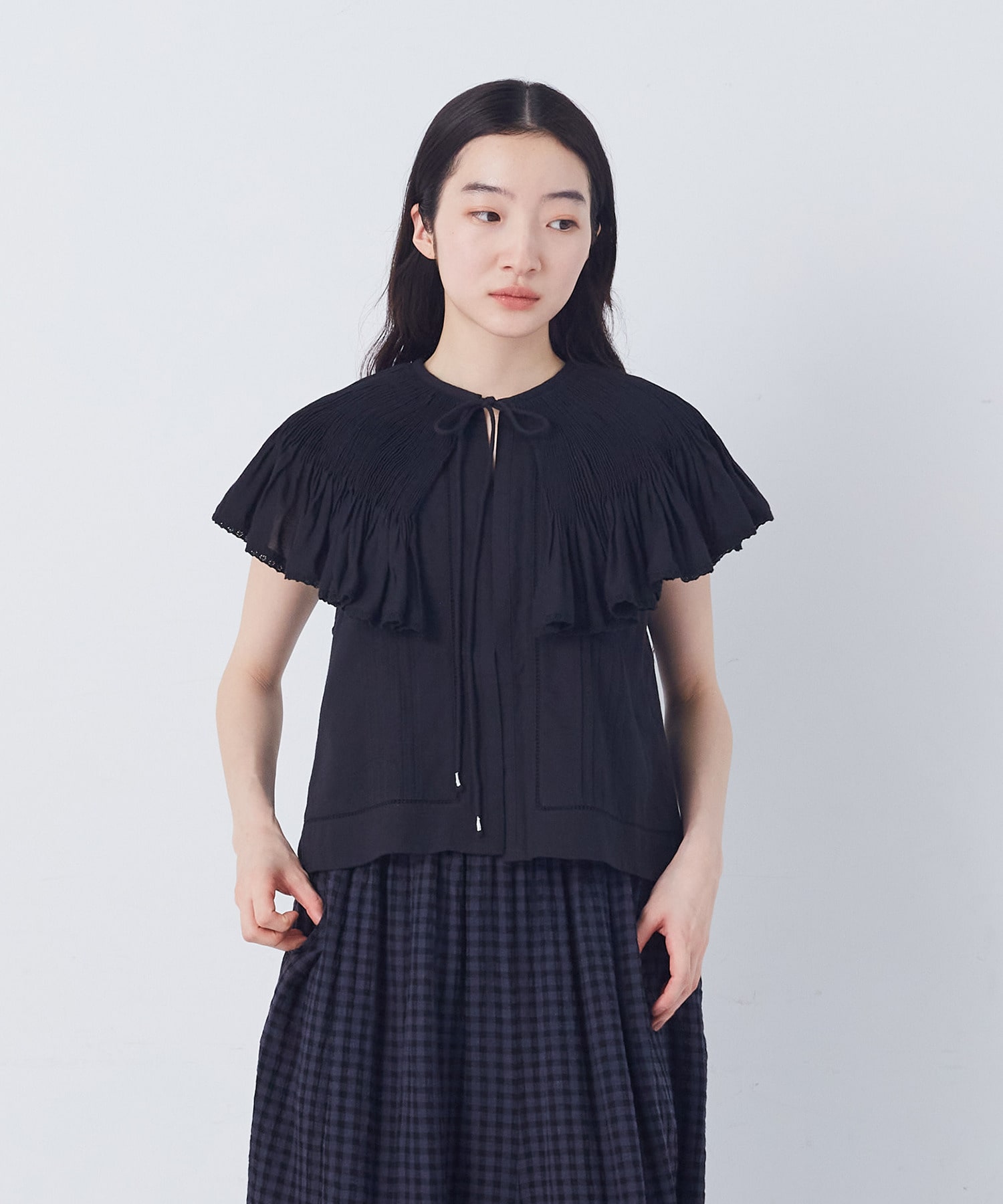 【congés payés】モスリンハンドタックカラージレ 詳細画像 オフホワイト 4