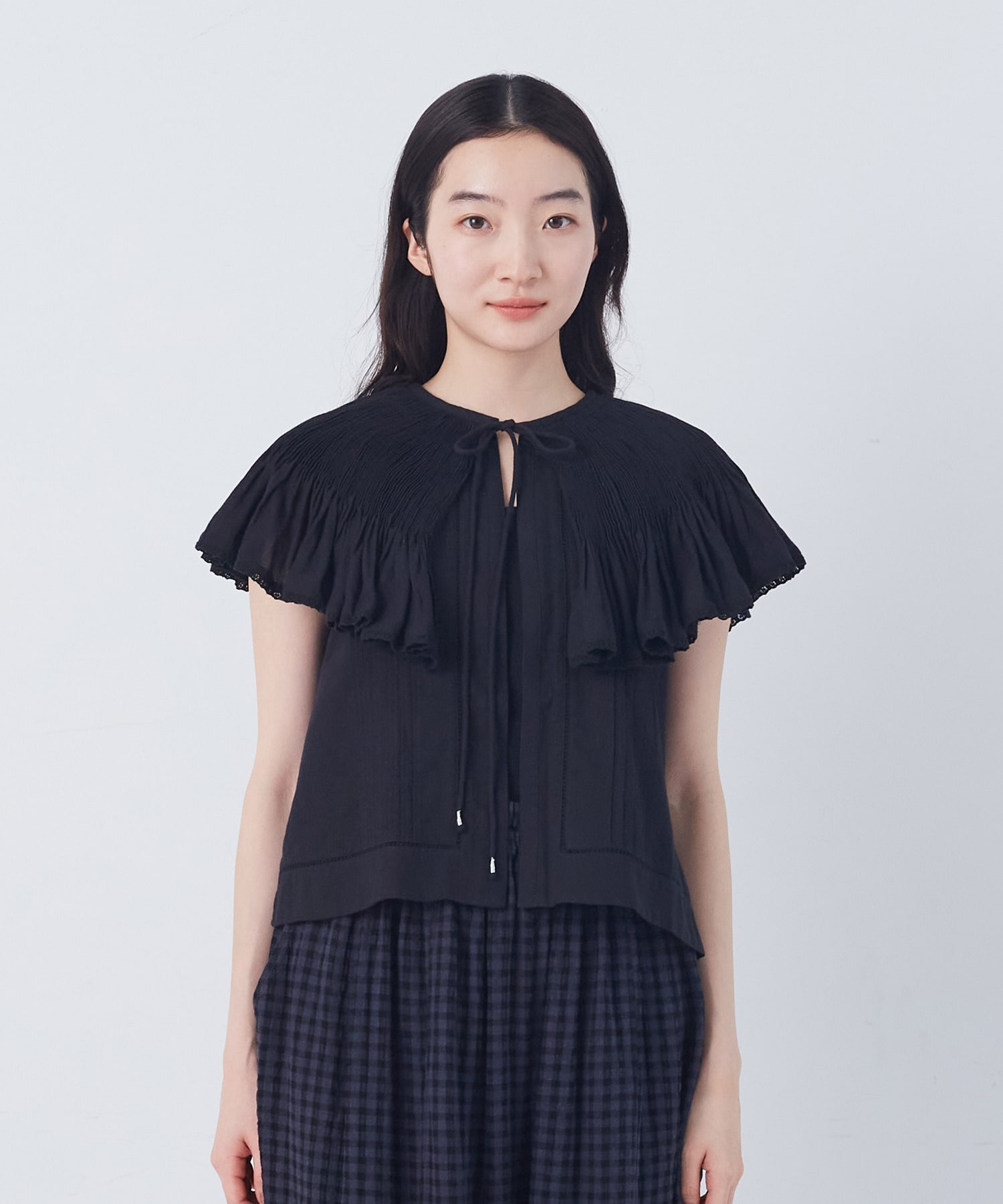 【congés payés】モスリンハンドタックカラージレ 詳細画像 オフホワイト 5