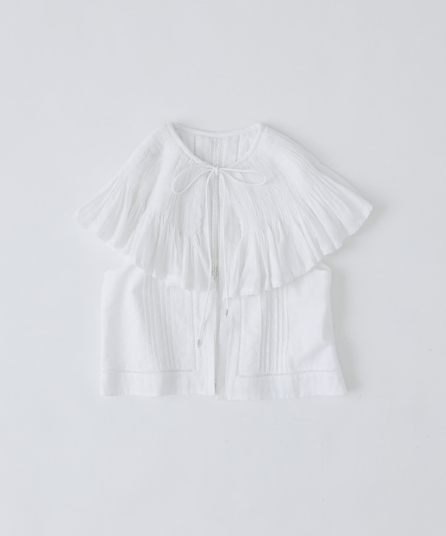 【congés payés】モスリンハンドタックカラージレ 詳細画像 オフホワイト 1