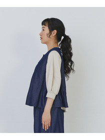 【congés payés】タックディテールデニムベスト 詳細画像 インディゴブルー 14