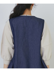 【congés payés】タックディテールデニムベスト 詳細画像 インディゴブルー 17