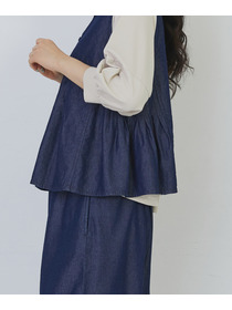 【congés payés】タックディテールデニムベスト 詳細画像 インディゴブルー 18