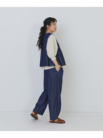 【congés payés】タックディテールデニムベスト 詳細画像 インディゴブルー 9