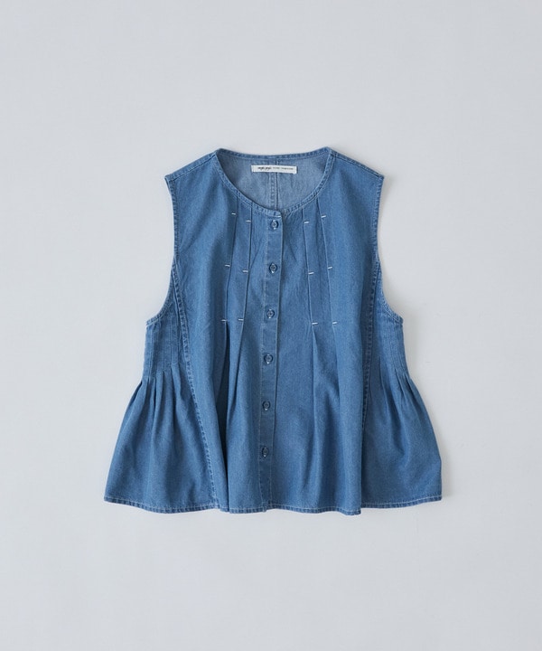 【congés payés】タックディテールデニムベスト