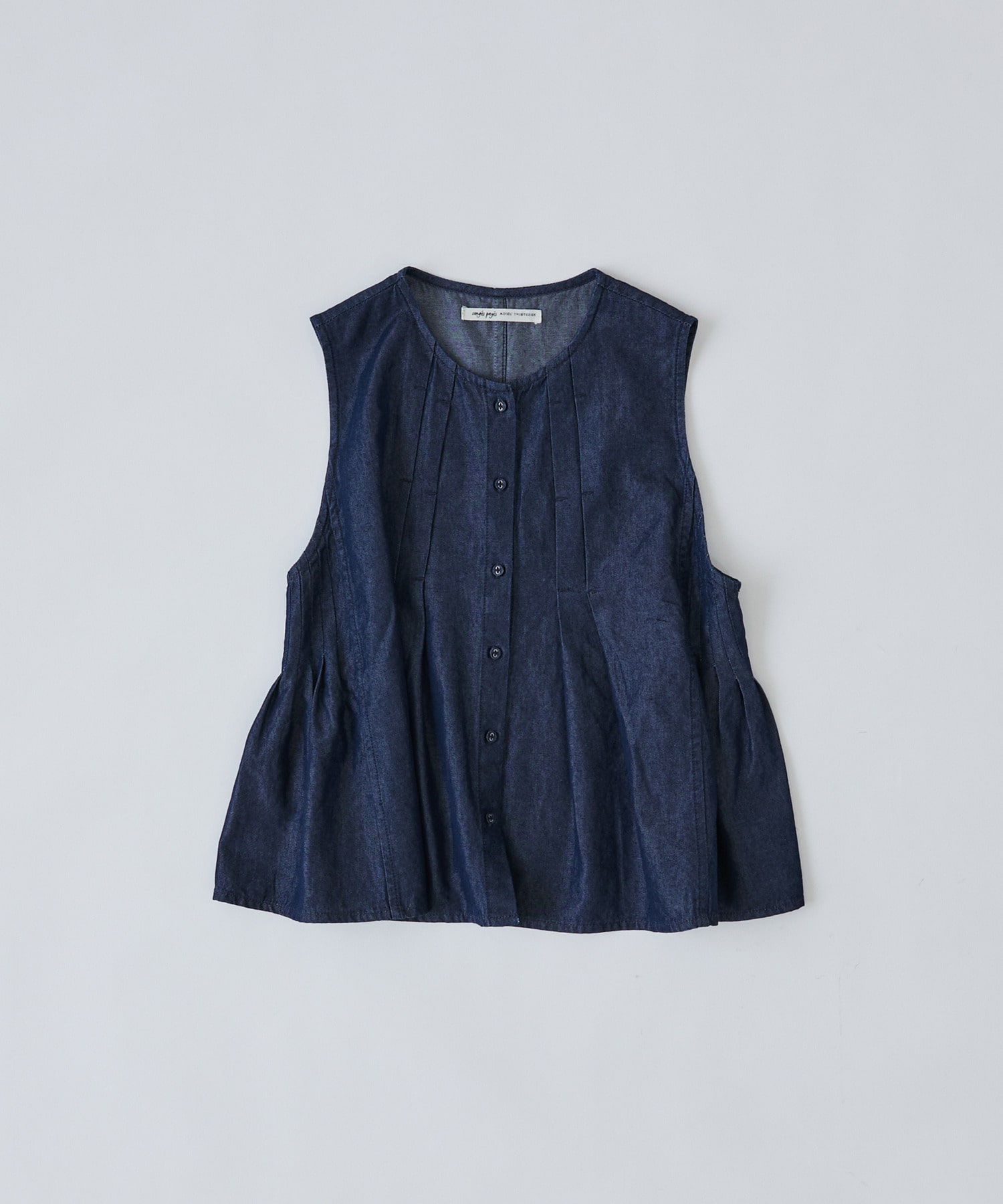 【congés payés】タックディテールデニムベスト 詳細画像 インディゴブルー 1