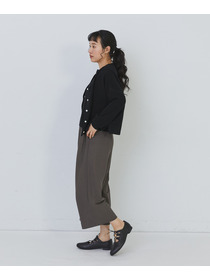 【congés payés】14G麻綿ワッフル編みVネックカーディガン 詳細画像 ブラック 10