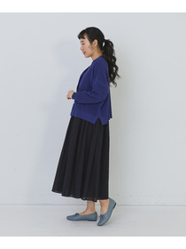 【congés payés】14G麻綿ワッフル編みVネックカーディガン 詳細画像 ブラック 17