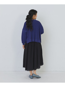 【congés payés】14G麻綿ワッフル編みVネックカーディガン 詳細画像 ブラック 18