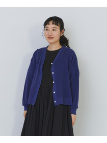 【congés payés】14G麻綿ワッフル編みVネックカーディガン 詳細画像 ブラック 19