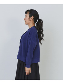 【congés payés】14G麻綿ワッフル編みVネックカーディガン 詳細画像 ブラック 21