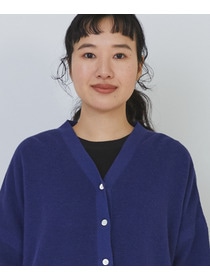 【congés payés】14G麻綿ワッフル編みVネックカーディガン 詳細画像 ブラック 23