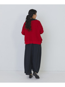 【congés payés】14G麻綿ワッフル編みVネックカーディガン 詳細画像 ブラック 3