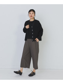 【congés payés】14G麻綿ワッフル編みVネックカーディガン 詳細画像 ブラック 9