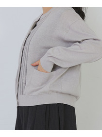 【congés payés】14G麻綿透かしカーディガン 詳細画像 ブラック 20