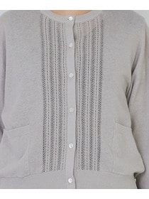 【congés payés】14G麻綿透かしカーディガン 詳細画像 ブラック 21