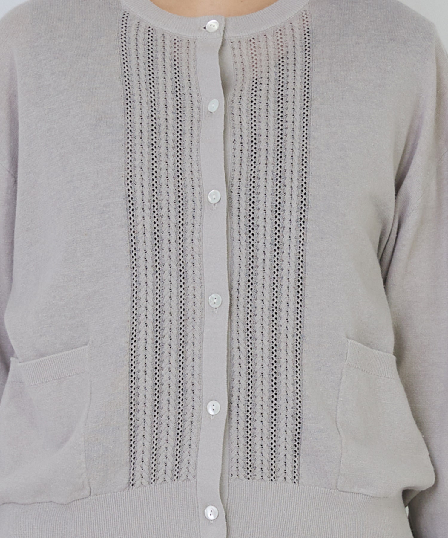 【congés payés】14G麻綿透かしカーディガン 詳細画像 ブラック 21