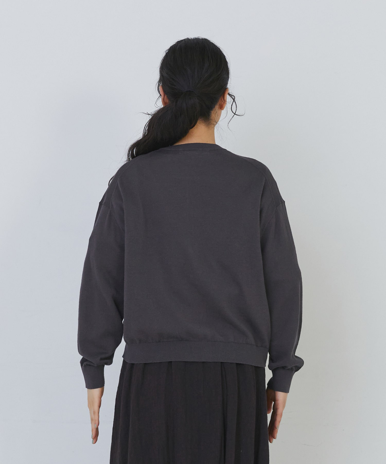 【congés payés】14G麻綿透かしカーディガン 詳細画像 ブラック 8