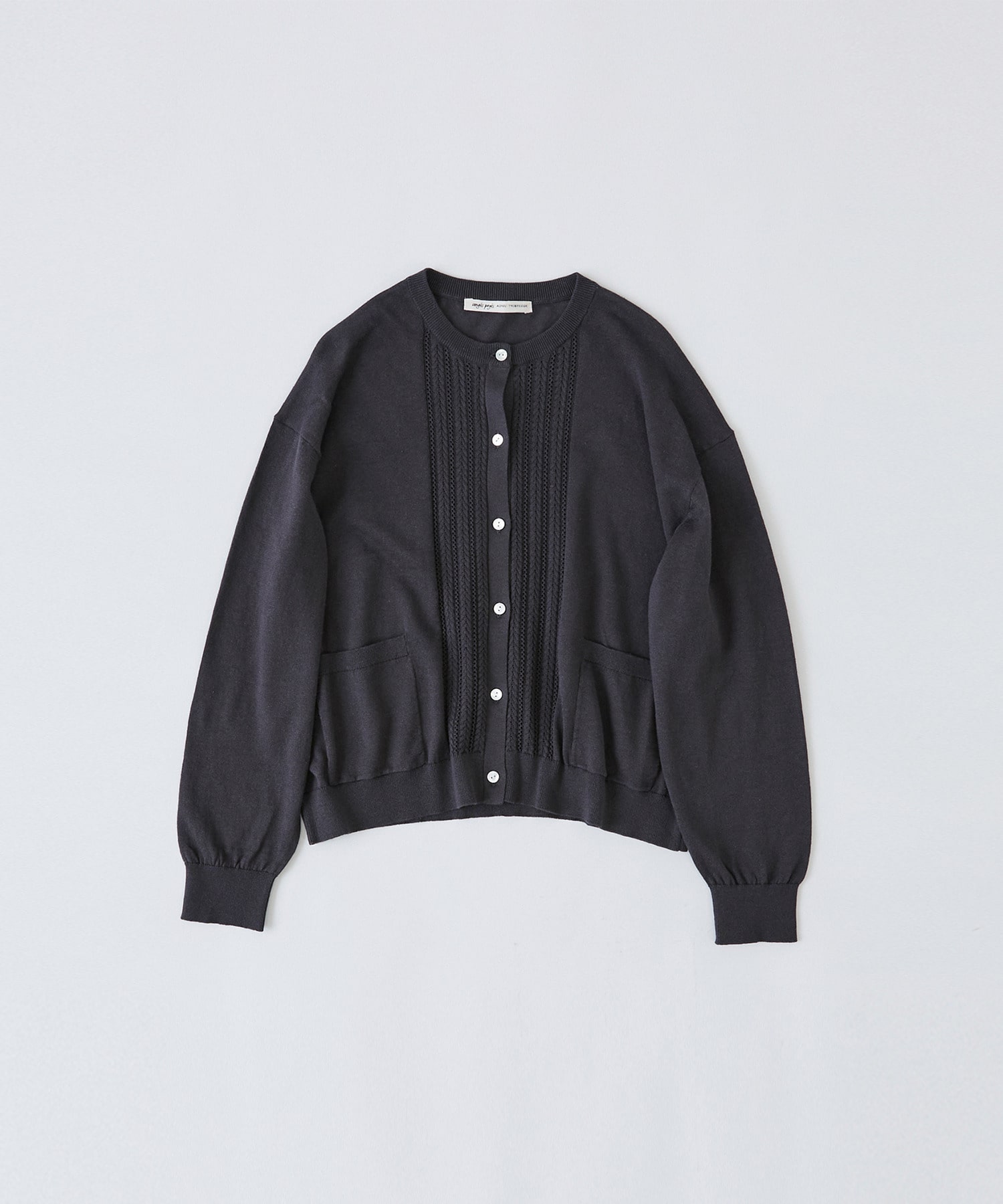 【congés payés】14G麻綿透かしカーディガン 詳細画像 ブラック 1