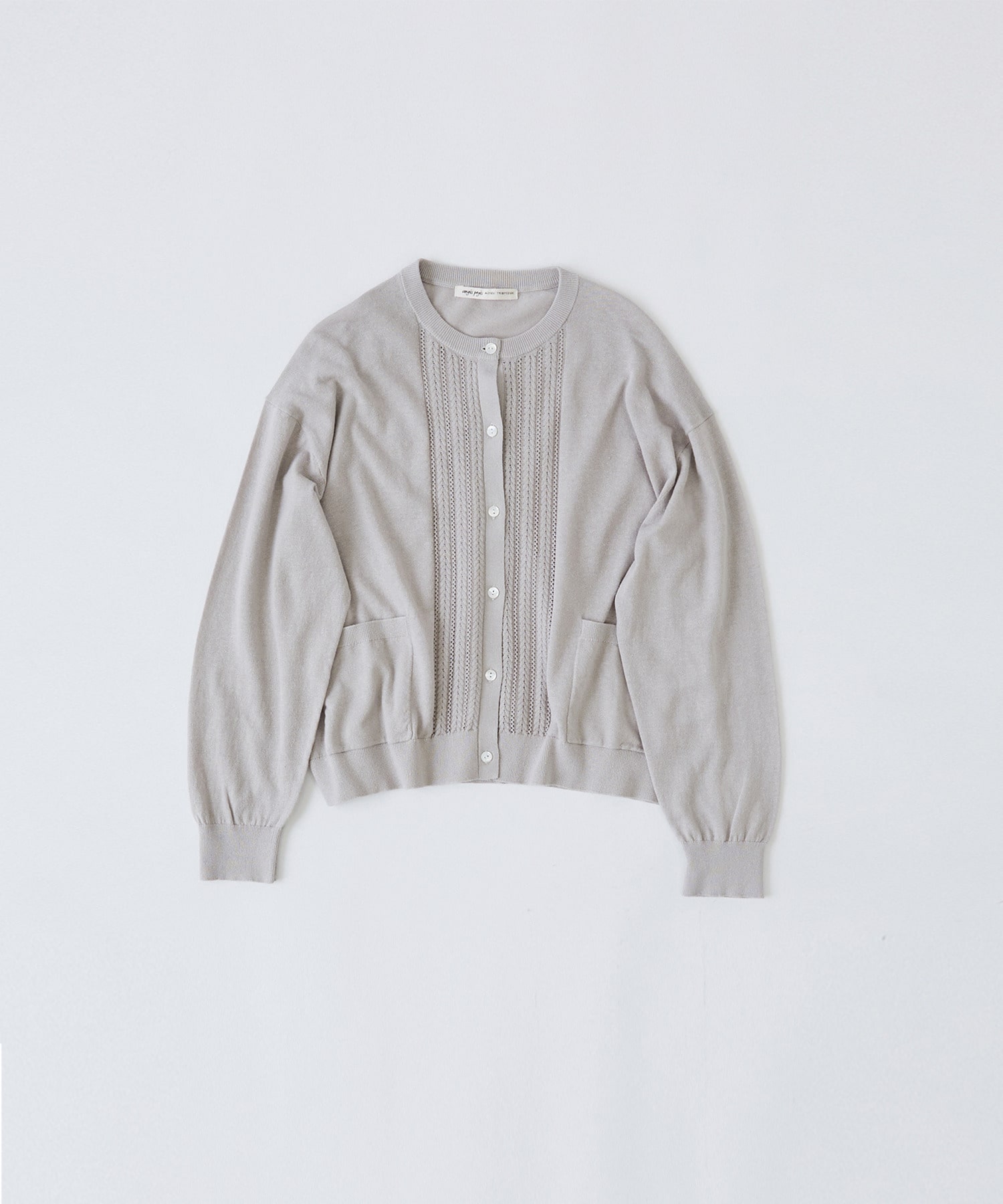 【congés payés】14G麻綿透かしカーディガン 詳細画像 グレイッシュベージュ 1