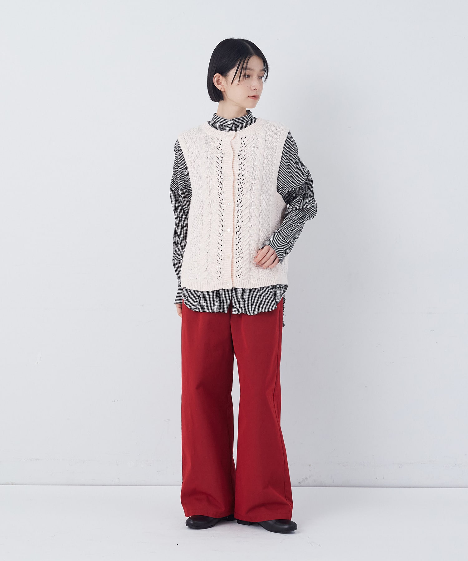 【congés payés】【2way】リリヤーン地柄2wayベスト 詳細画像 オートミール 13