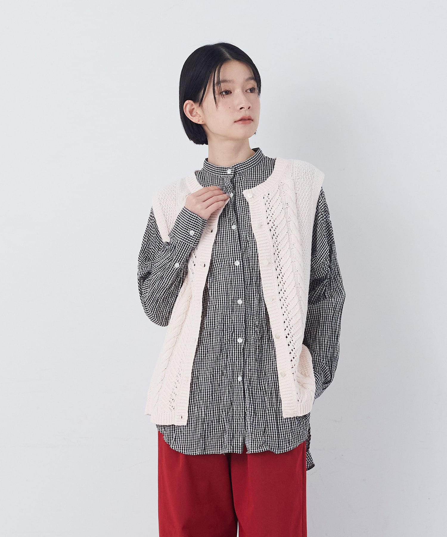 【congés payés】【2way】リリヤーン地柄2wayベスト 詳細画像 オートミール 16