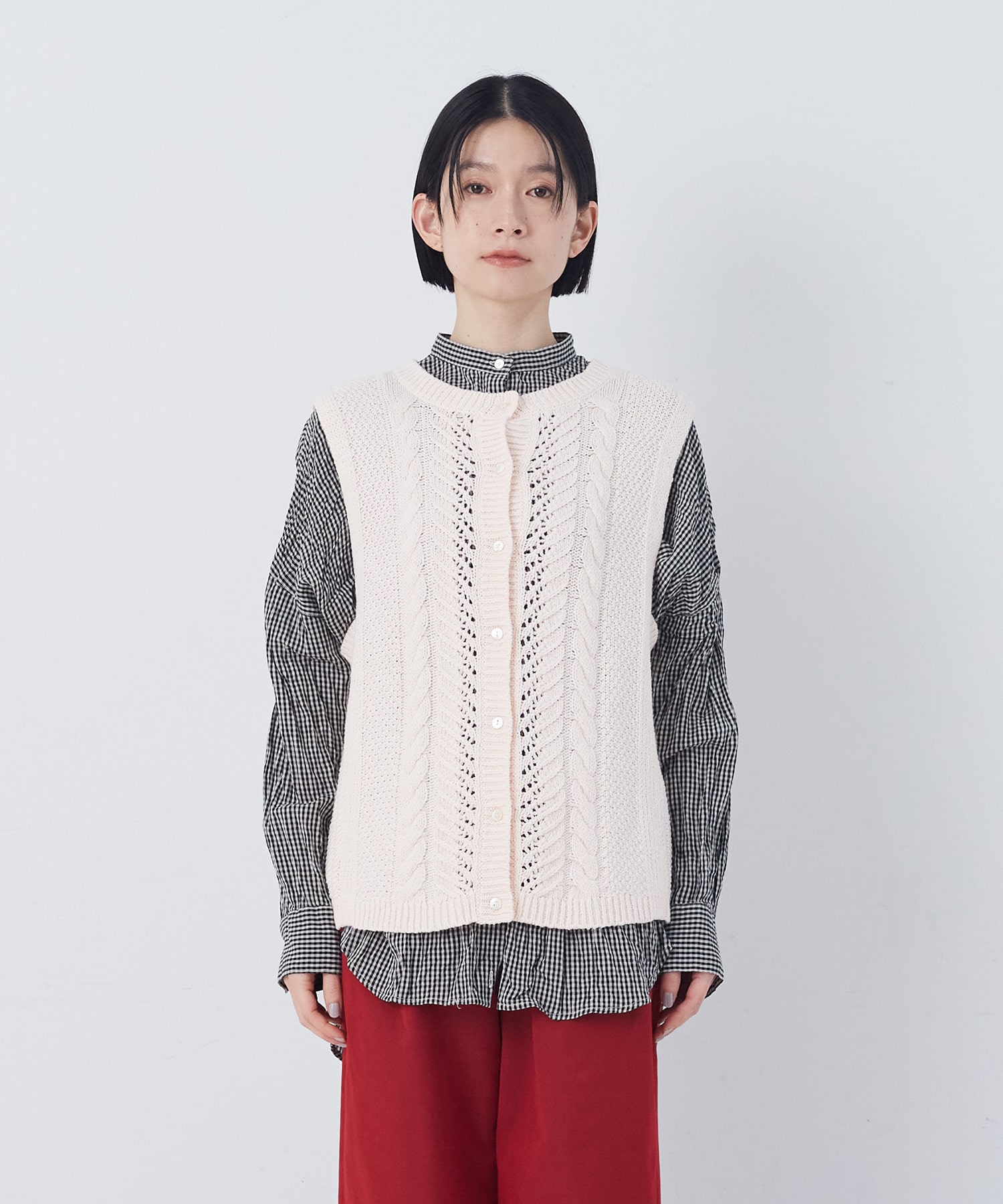 【congés payés】【2way】リリヤーン地柄2wayベスト 詳細画像 オートミール 17