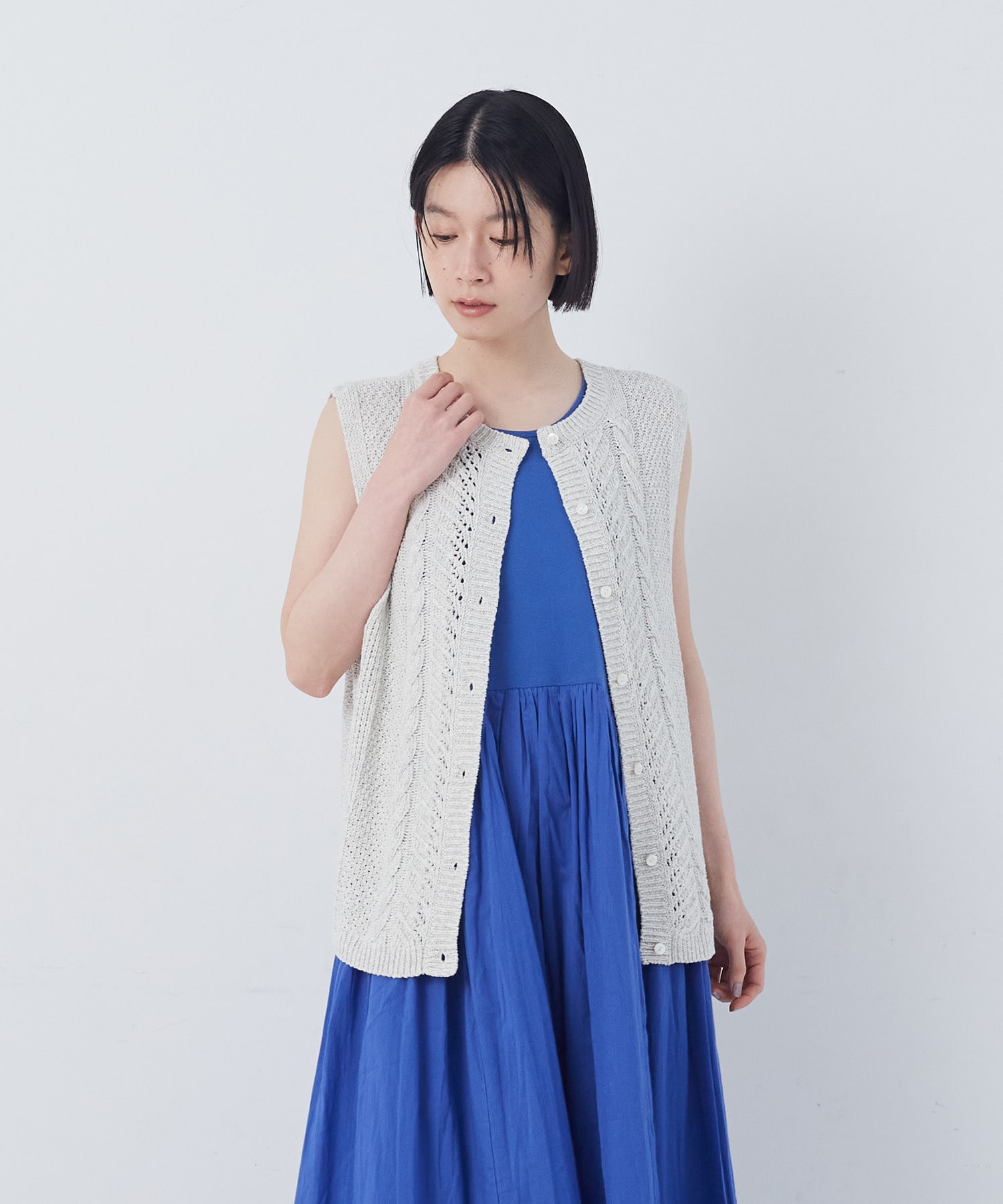 【congés payés】【2way】リリヤーン地柄2wayベスト 詳細画像 オートミール 6