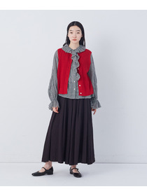 【congés payés】14G麻綿ワッフル編み2WAYベスト 詳細画像 ブラック 1