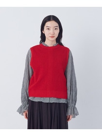 【congés payés】14G麻綿ワッフル編み2WAYベスト 詳細画像 ブラック 11