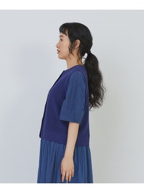 【congés payés】14G麻綿ワッフル編み2WAYベスト 詳細画像 ブラック 20