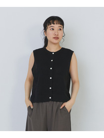【congés payés】14G麻綿ワッフル編み2WAYベスト 詳細画像 ブラック 27