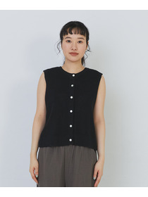 【congés payés】14G麻綿ワッフル編み2WAYベスト 詳細画像 ブラック 28