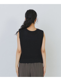 【congés payés】14G麻綿ワッフル編み2WAYベスト 詳細画像 ブラック 30